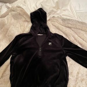 FILA Medium Black Velour Sweatshirt